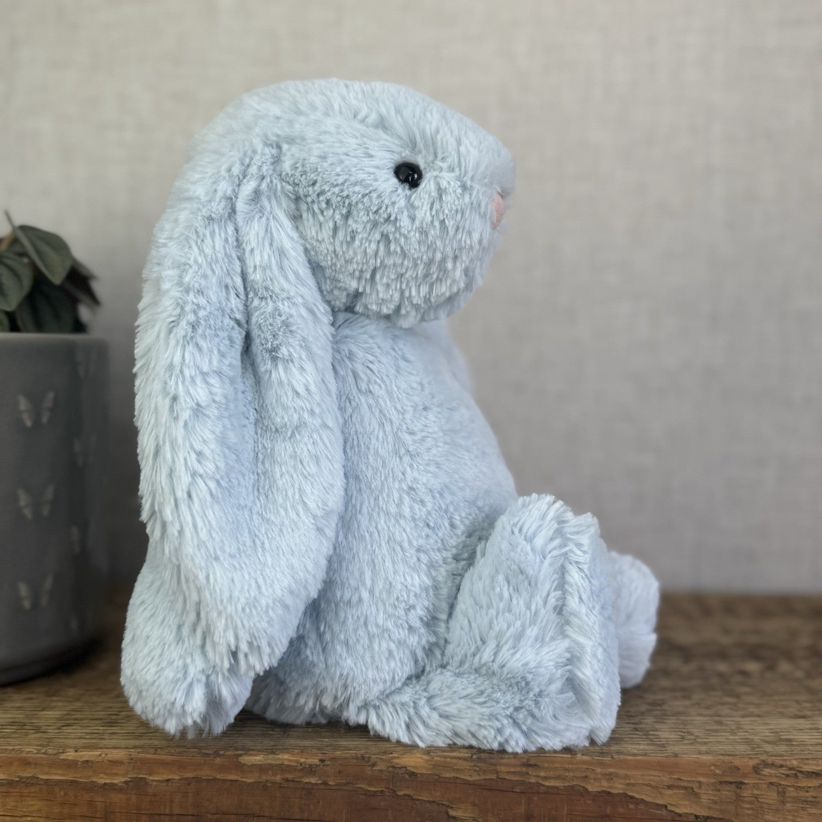 Jellycat Medium Bashful Blue Bunny - Baby Blue Rabbit Beanie Medium 12" (#2)