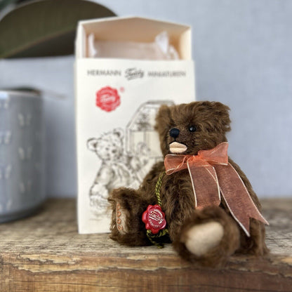 Teddy Hermann Original Miniature Bear With Box - 2000 Bear With Bow 6”