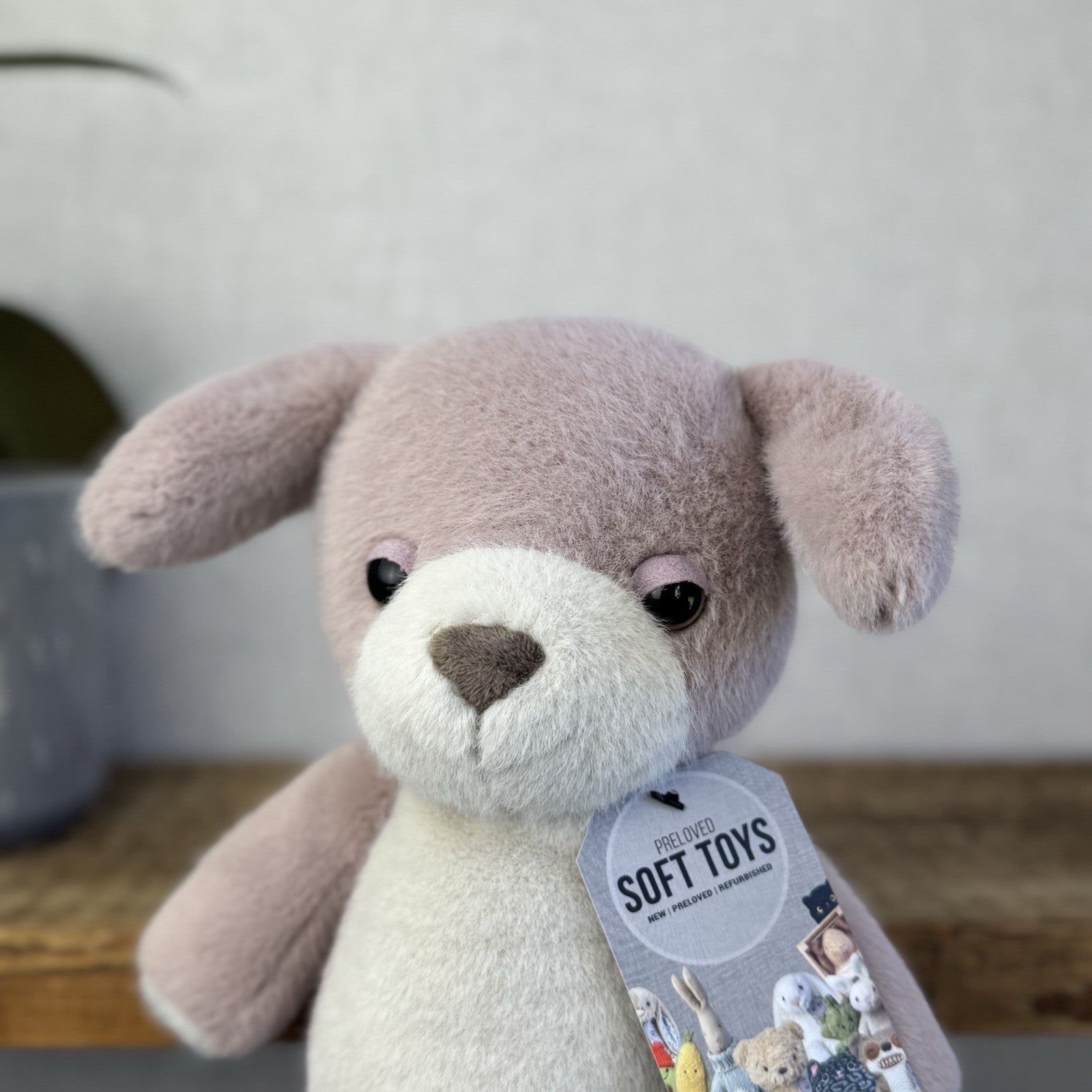 Jellycat Beepi Dog - Medium Fluffy Dog Big Eyed Dog Beanie Plush Retired 10"