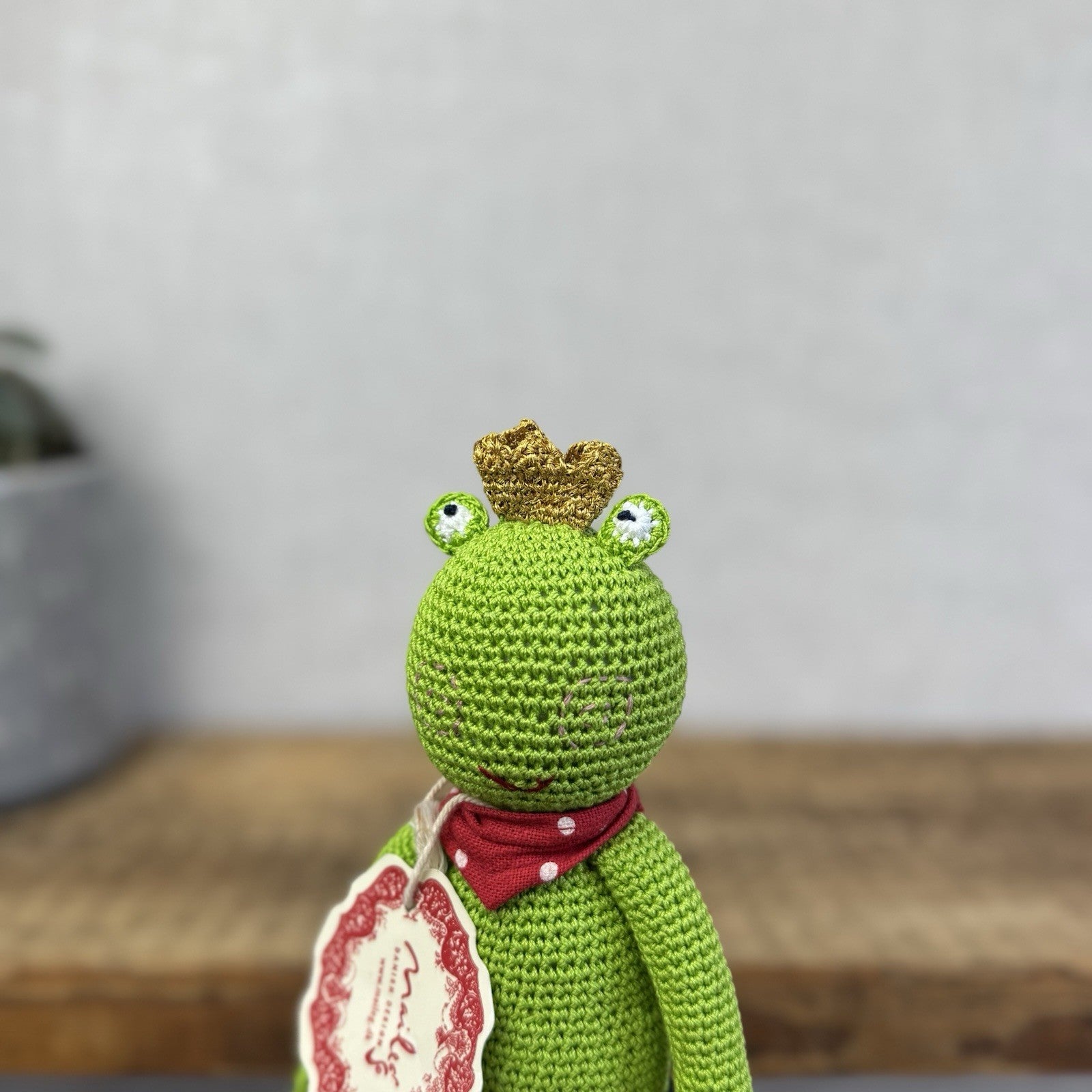 Maileg Knitted Frog Prince - Rare Retired Item 16-0026-00 New With Tags 9"