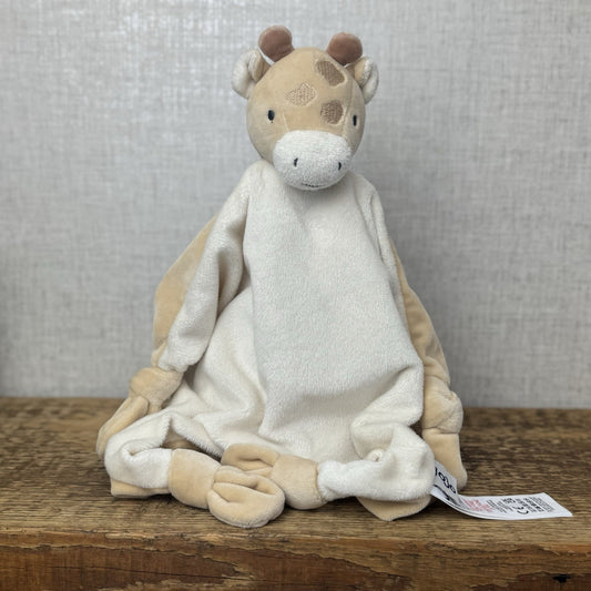 JoJo Maman Bebe Giraffe Comforter - Beige Neutral Comfort Tag Blanket NWOT