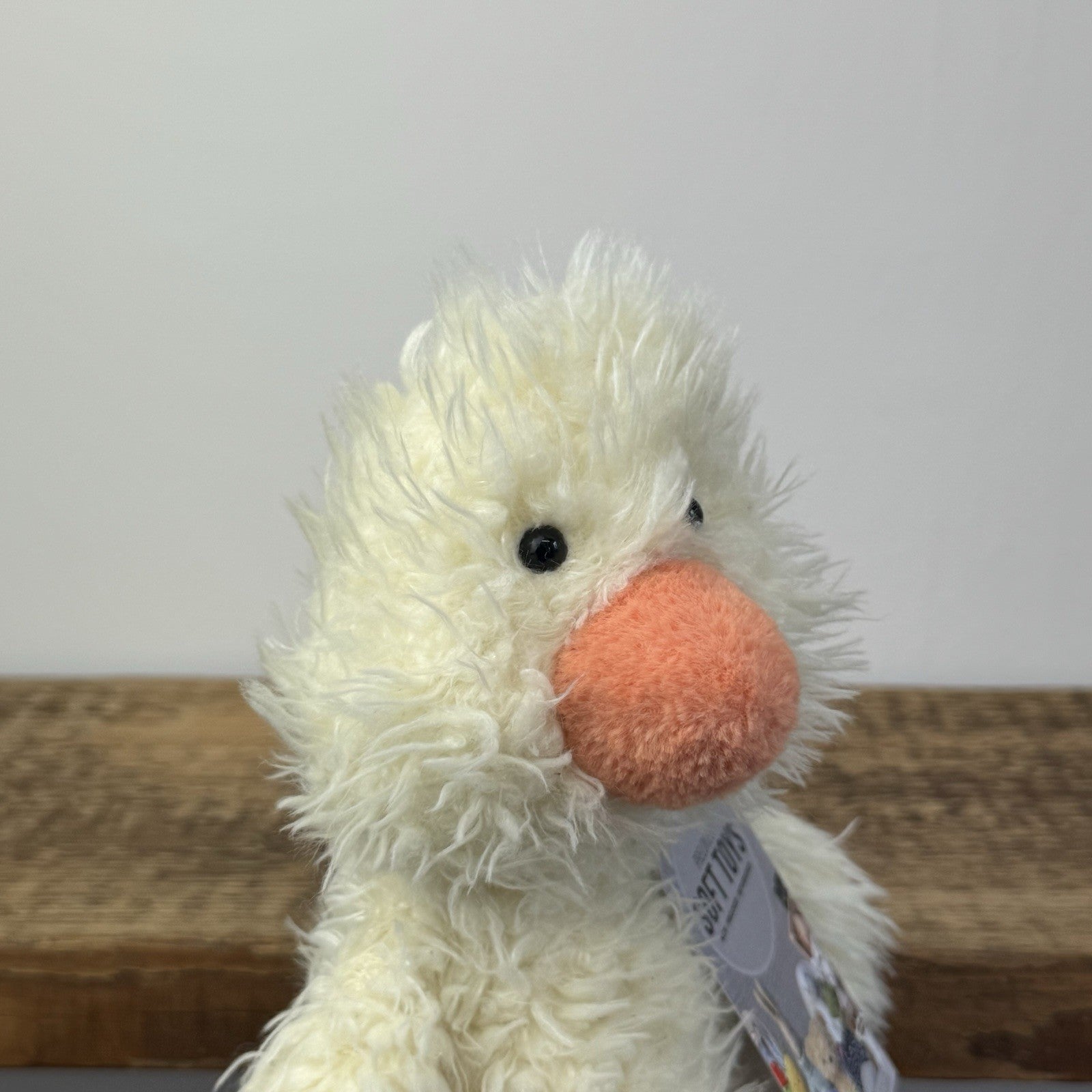 Jellycat Angora Duck - Rare Indigo Exclusive Fluffy Cream Duck Medium 12"