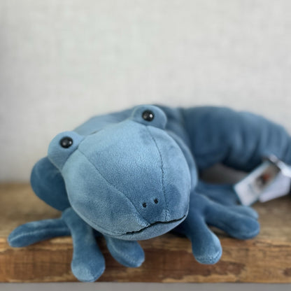 Jellycat Zigzag Gecko - Blue Velour Large Beanie Lizard Rare With Tags 22"