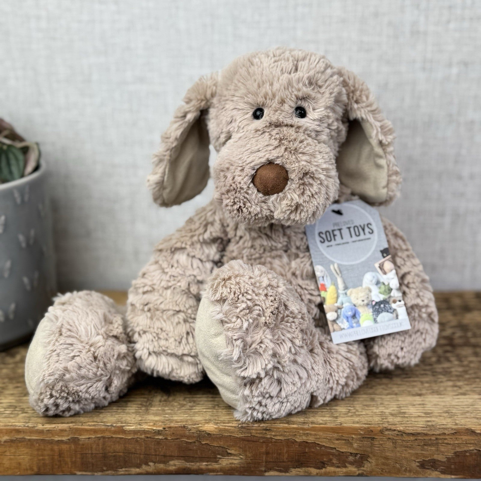 Jellycat Medium Skiffles Dog - Medium Textured Beanie Soft Toy Retired NWOT 14"