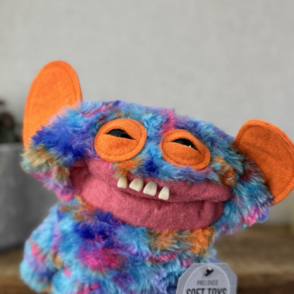 Fuggler Chaos Crew - Fluffy Mixed Blue/Orange Pink Funny Ugly monster Plush