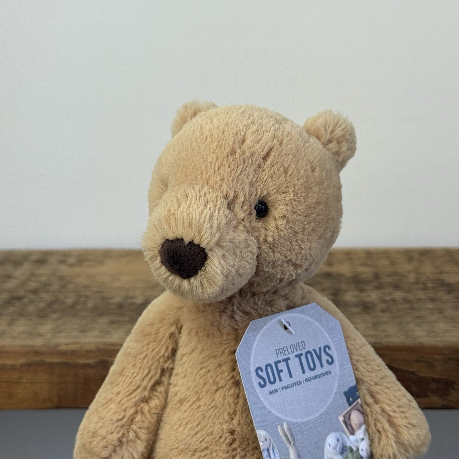 Jellycat Small Puffles Bear - Small Golden Beanie Bear Soft Toy Retired 8"