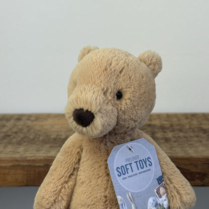 Jellycat Small Puffles Bear - Small Golden Beanie Bear Soft Toy Retired 8"