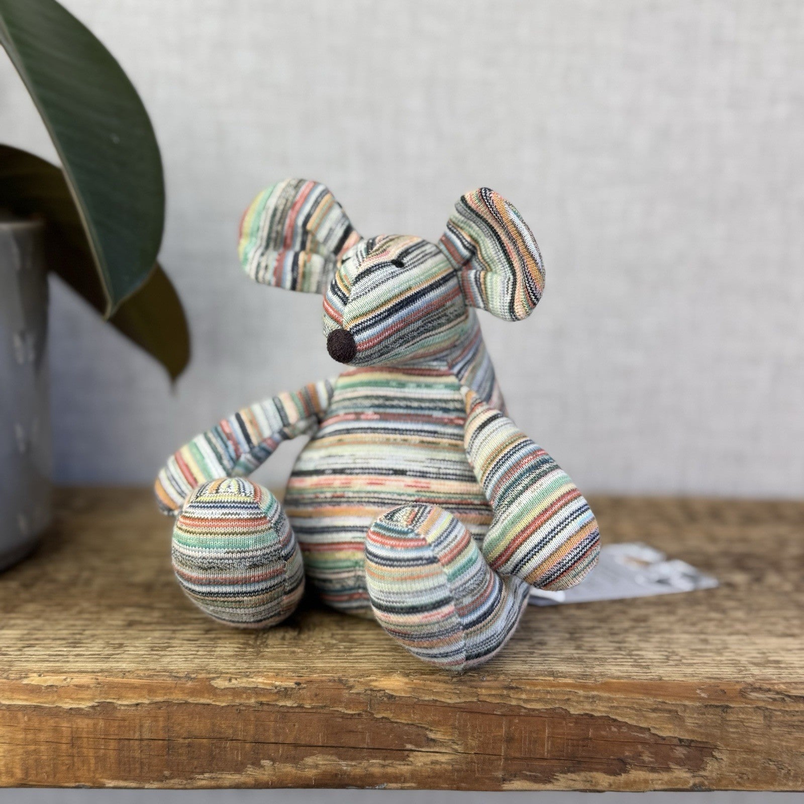 Muji Yarn Mouse - Recycled Yarn Mouse Beanie (Jellycat Collab) Small Mouse 5”