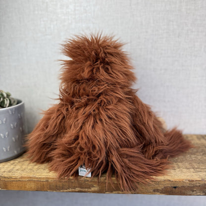 Jellycat Medium Max Monkey - Fluffy Long Hair Monkey Plush Beanie Retired 16"