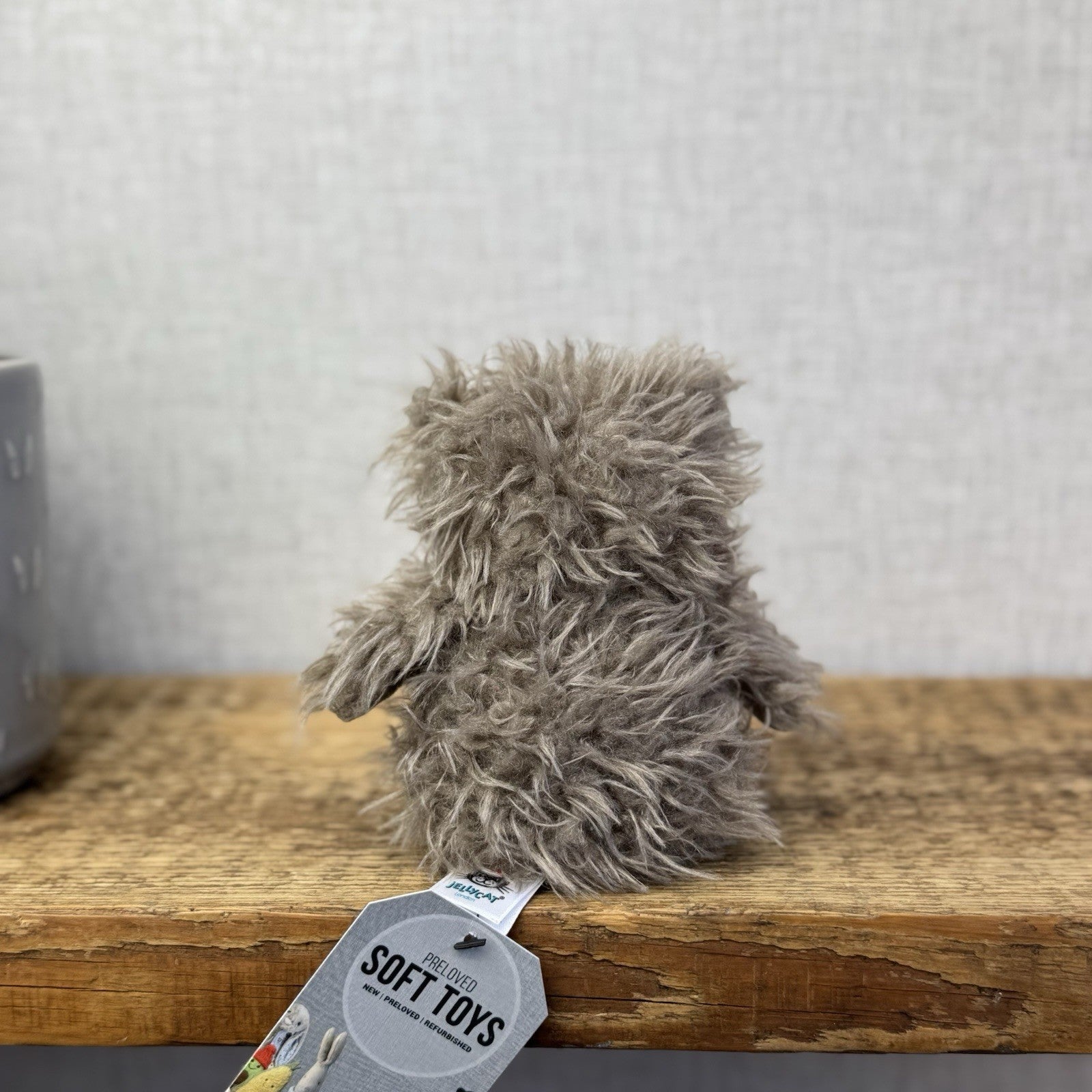 Jellycat BonBon Owl - Brown/grey Small Fluffy Owl Soft Toy - Bird Tiny 5” (#2)