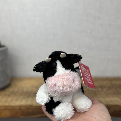 Russ Berrie Luvvies - Mini Pudding Fred The Cow Beanie Plush New With Tags 4"