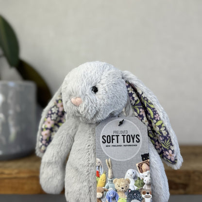 Jellycat Small Silver Blossom Bloom - Silver Bunny Floral Ears & Feet Small 8”