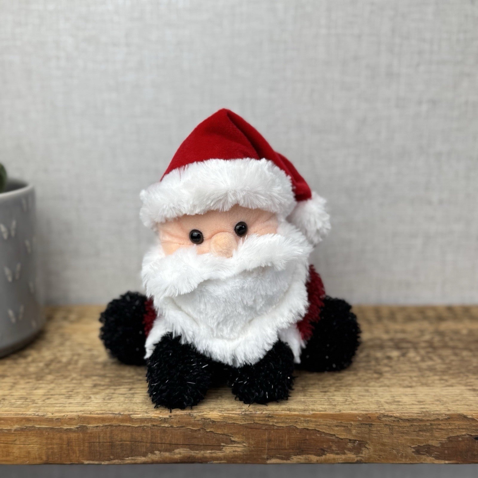 Russ Berrie Floppy Santa Beanie - Chimney Santa Sparkly Plush Toy Christmas 8"