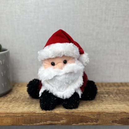 Russ Berrie Floppy Santa Beanie - Chimney Santa Sparkly Plush Toy Christmas 8"