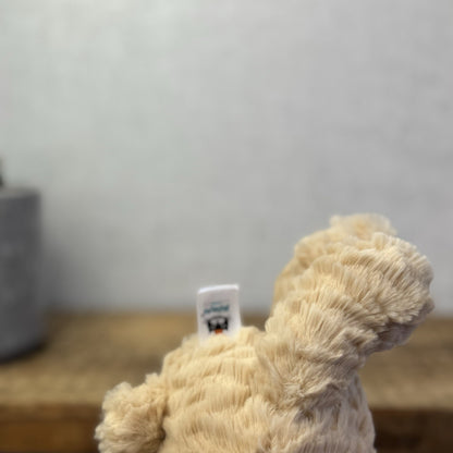 Jellycat Squishu Bear - Small Honey Colour Textured Bear Beanie Retired 10"