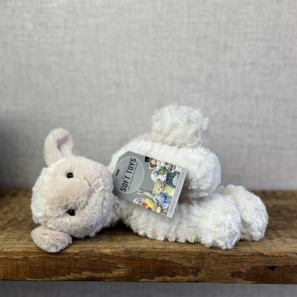 Jellycat Medium Fuddlewuddle Lamb Beige Face Textured Sheep Beanie 9"