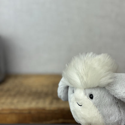 Jellycat Amuseabean Sheepdog  - Small Grey Beanie Dog Soft Toy Retired NWOT 5”