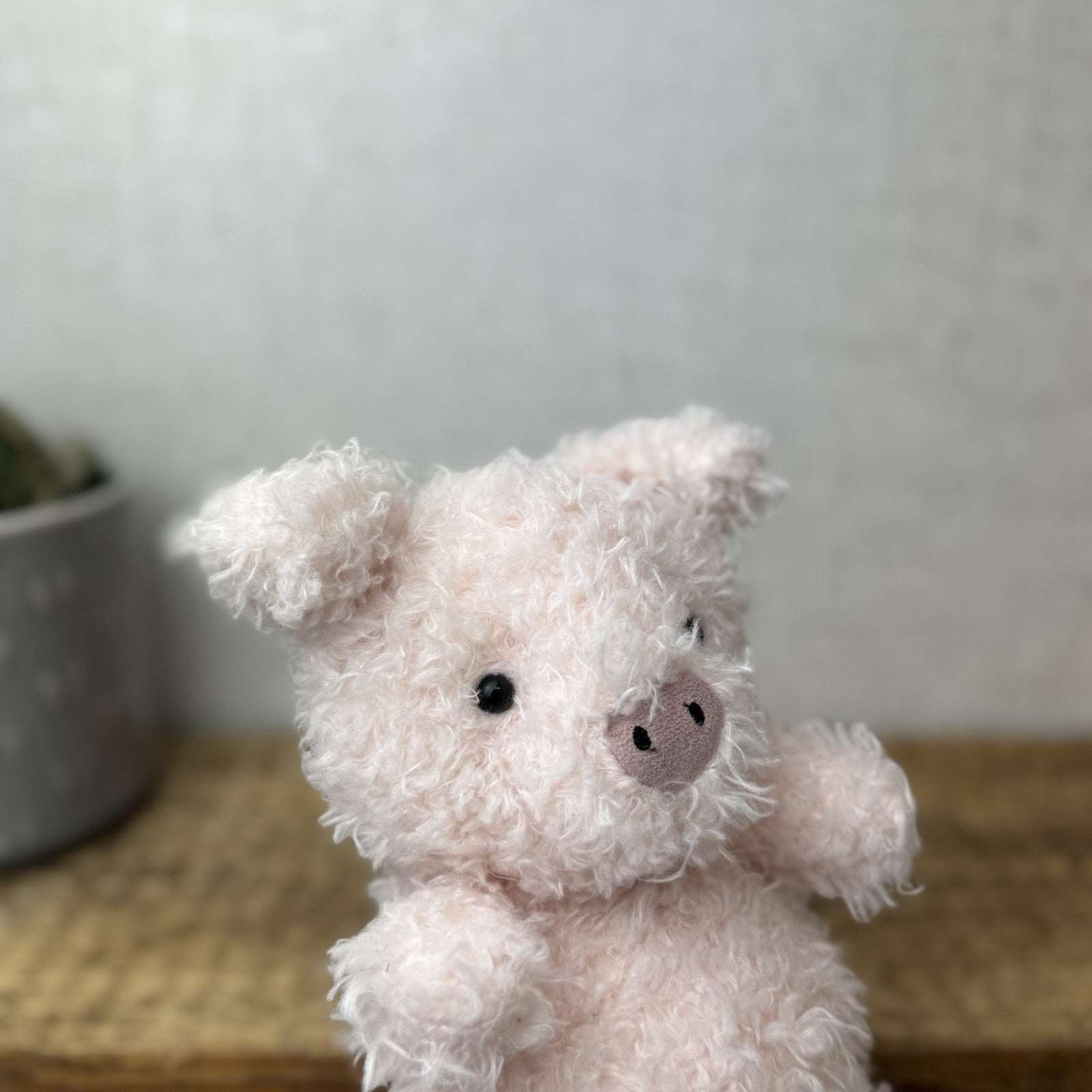 Jellycat Little Pig - Fluffy Pink Piglet Soft Toy Small Curly Fur Retired 7"