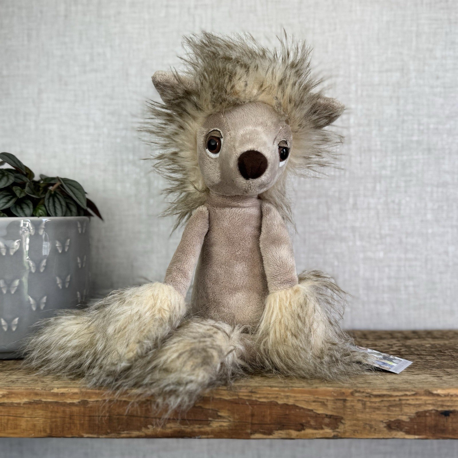 Jellycat Chi-Chi Chinese Crested Dog - Large Fluffy Puppy Dog Rare/Retired 14"