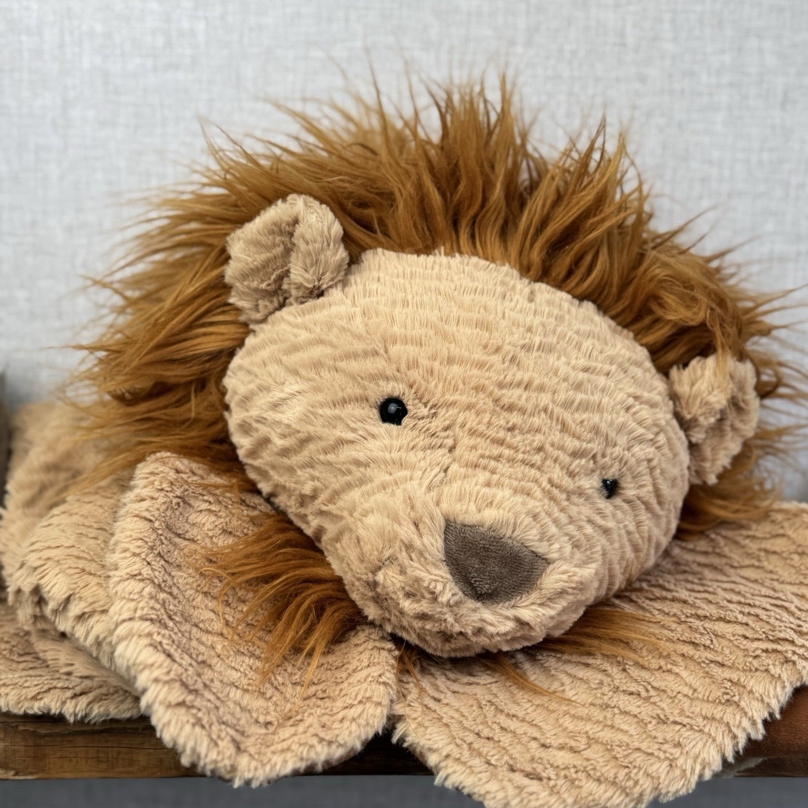 Jellycat FuddleWuddle Lion Soft Plush Rug Baby Play May Large Flat Cushion 42"