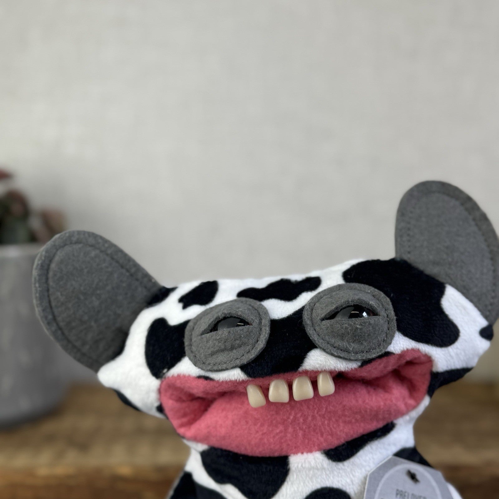 Fuggler Grin Grin RARE Cow Print Funny Ugly Monster Black/White Retired
