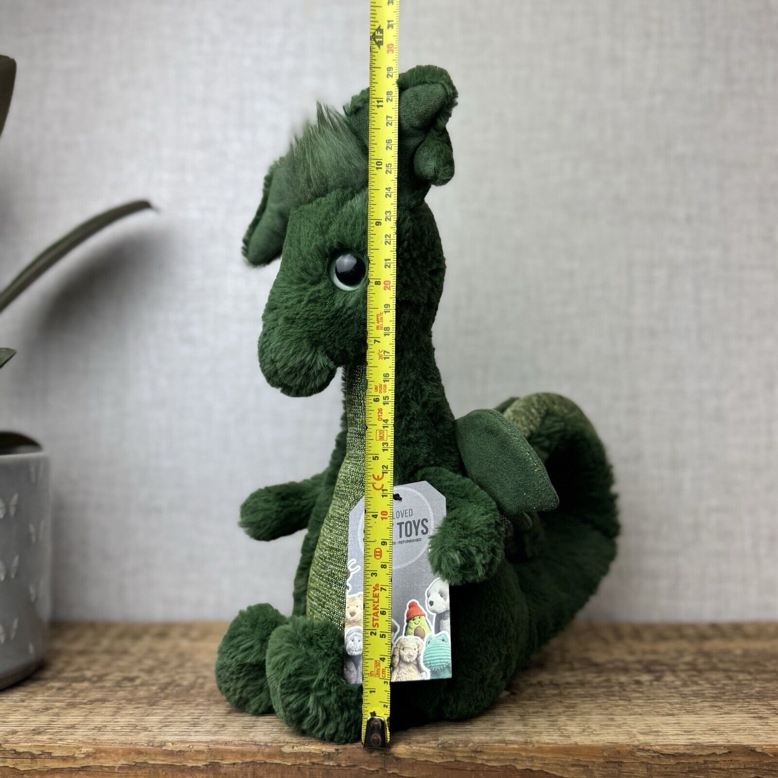 Jellycat Sparks Dragon - Green & Sparkly Standing Dragon Plush Retired Soft Toy