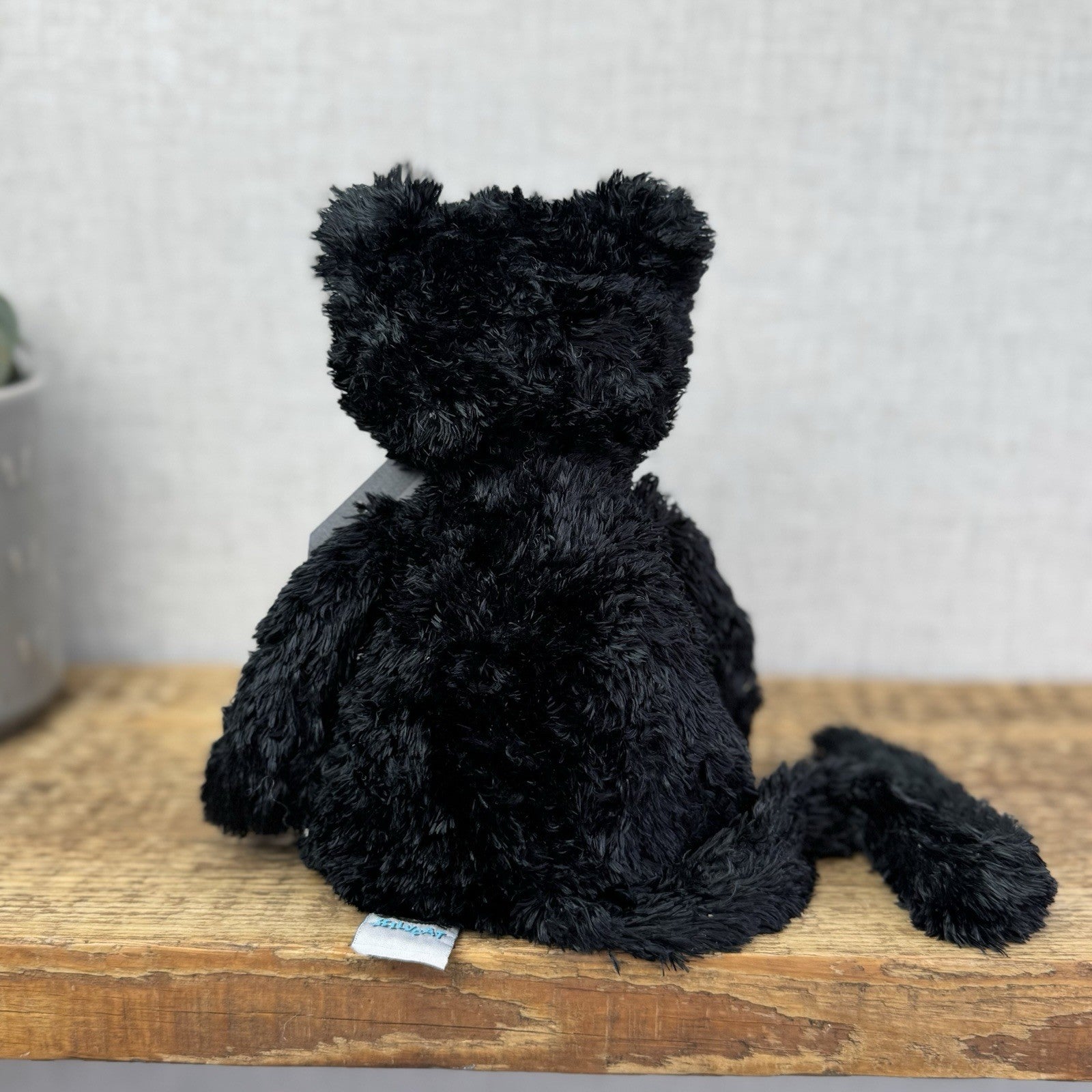 Jellycat Tumbler Cat  - Black Scruffy Bunglie Style Kitten Beanie Plush 10” NWOT
