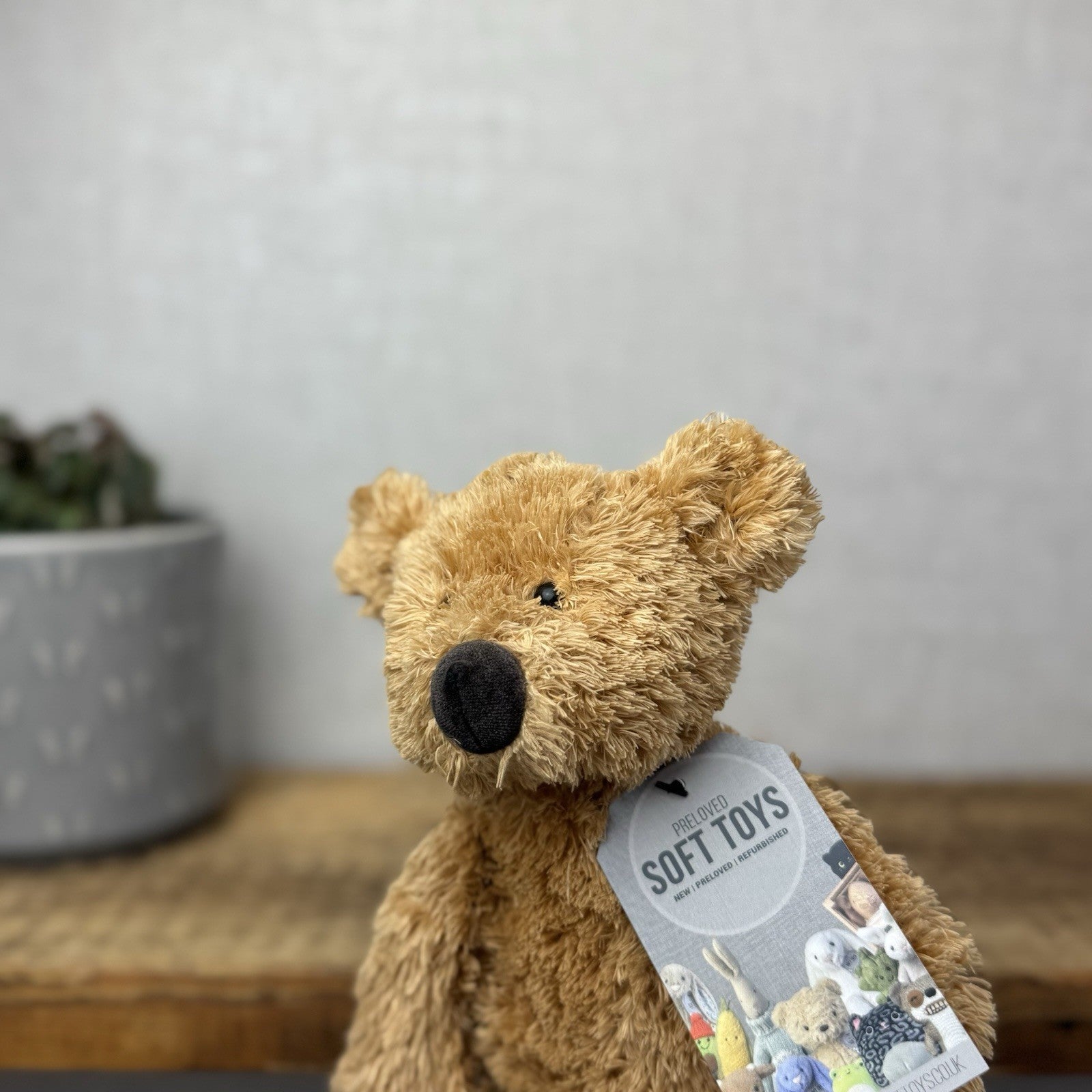 Jellycat  Tumbler Bear - Golden Scruffy Bunglie Style Bear Beanie Plush 10”