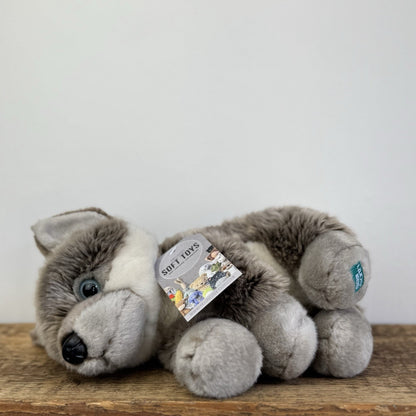 BBC Earth Husky Wolf Soft Toy Plush Posh Paws 2008 - Retired Beanie Realistic