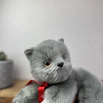 TY Beanie Buddy - BEANI Grey Fluffy Cat (Paper Tag Damaged) Amazing Rare 11"