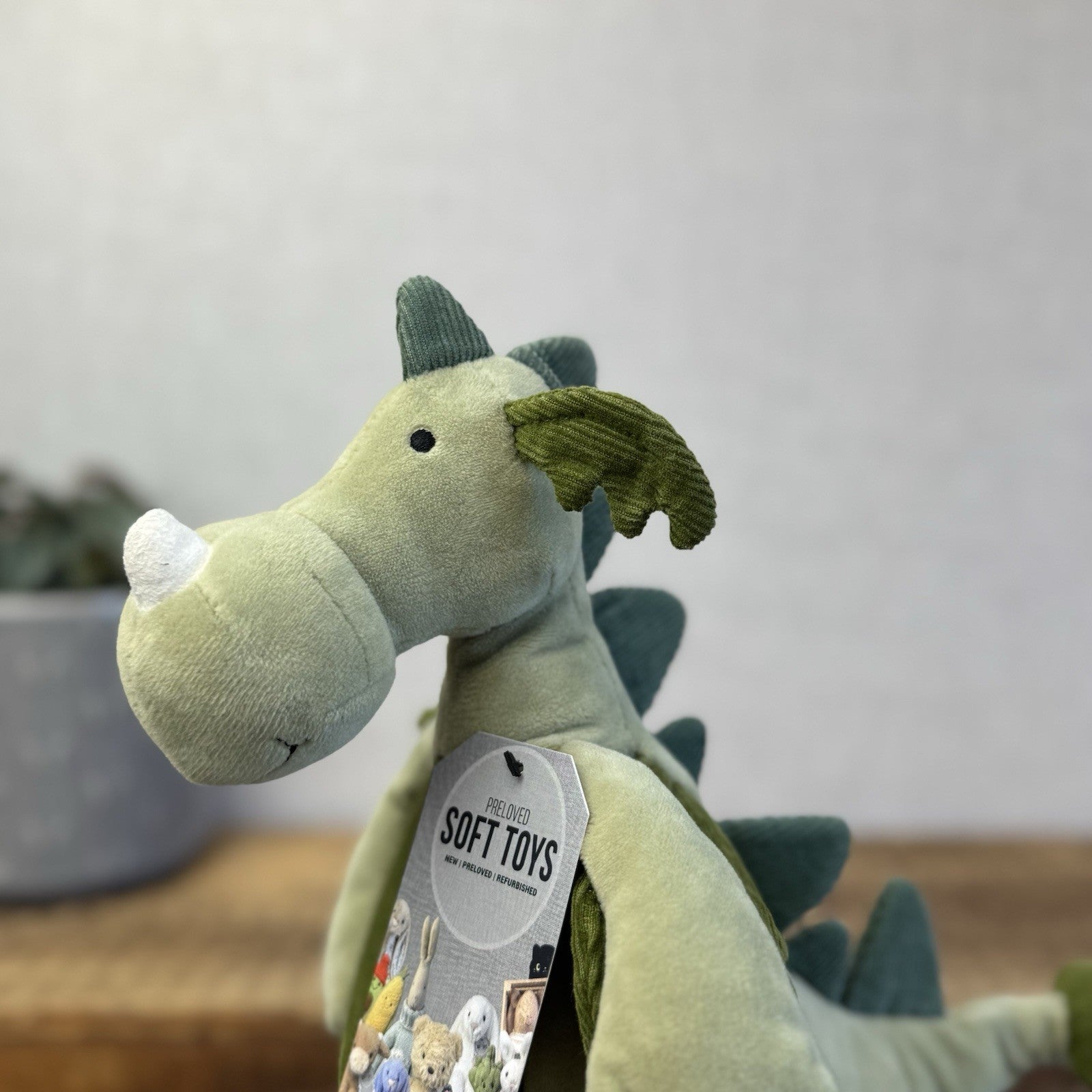 Jellycat Dylan Dragon Sensory Toy - Rattle, Sqeaker Soft Toy Retired Dragon Toy
