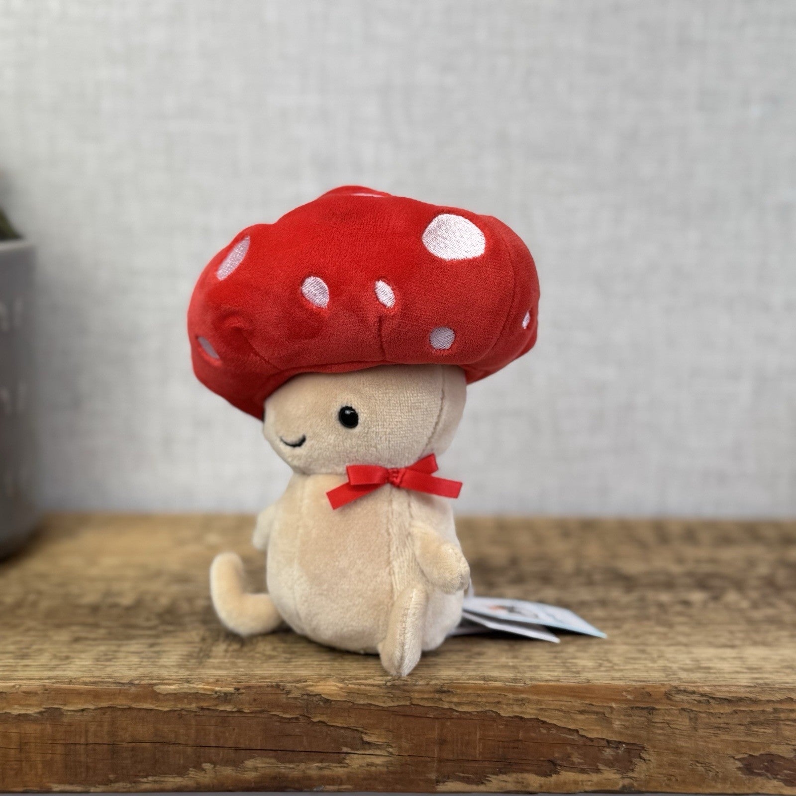 Jellycat Fun Guy Robbie - Red Mushroom Kawaii Beanie Velour Retired 8”