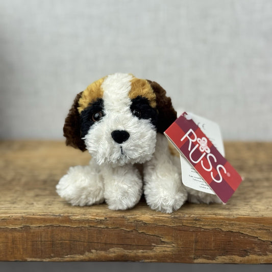 Russ BerrieVintage Bango The Dog St Bernard Miniature Beanie Plush Dog 5" 