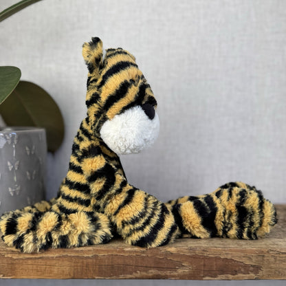 Jellycat Merryday Tiger - Wild Cat Beanie Tiger Plush Long Tail Rare Retired 15”