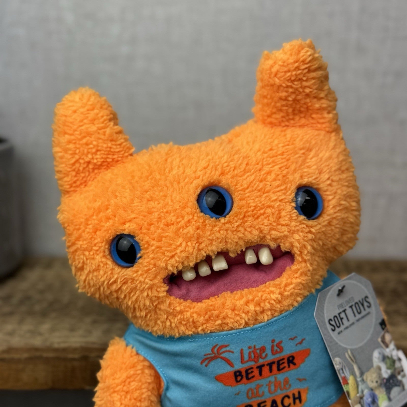 Fuggler Vacey Vibes Reek-O Orange Funny Ugly Monster Cute Fluffy Three Eyes