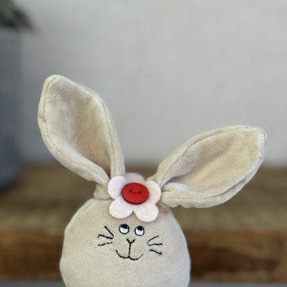 Jellycat Large Bean Bunny - Vintage Bunny With Flower - NWOT Collectible 5"