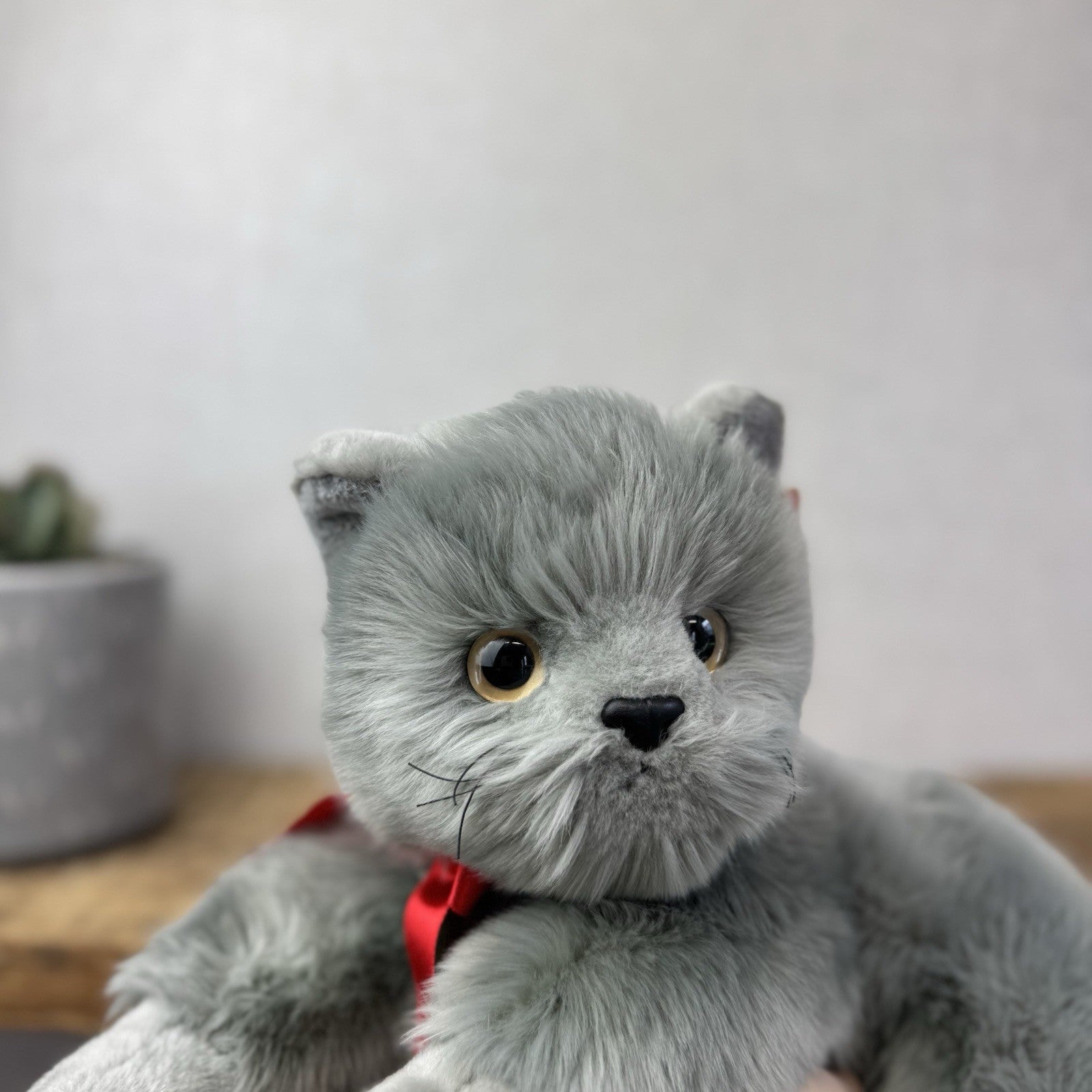 TY Beanie Buddy - BEANI Grey Fluffy Cat (Paper Tag Damaged) Amazing Rare 11"