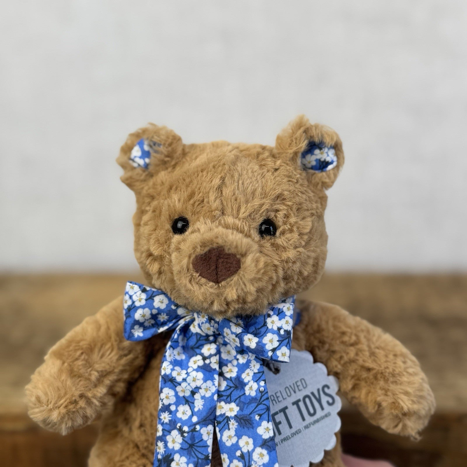 Custom/Bespoke Tiny Bartholemew Bear - Ditsy Blue Blossom Made With Liberty 