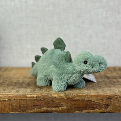 Jellycat Mini Fossily Stegosaurus - Tiny Dinosaur Beanie Plush Mini Dino 6"