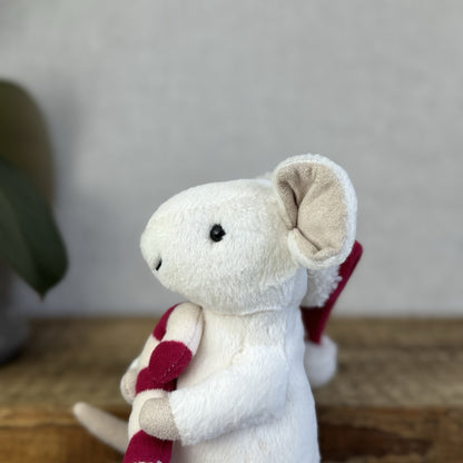 Jellycat Merry Mouse - Mouse With Candycane & Hat Retired Christmas Mouse 8"