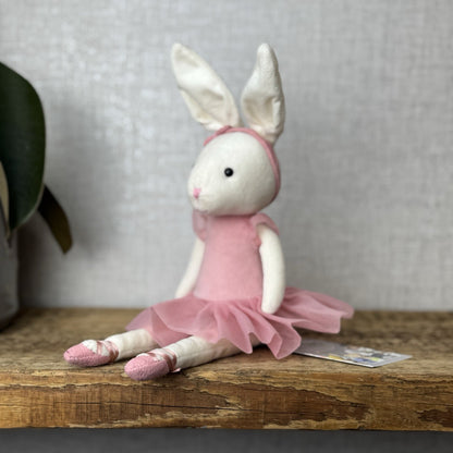 Jellycat Rose Pirouette Bunny Ballerina Rabbit Soft Toy Beanie Retired Pink 10”