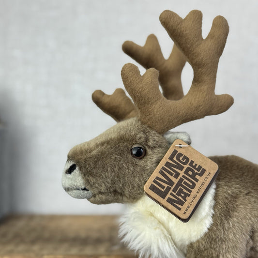 Living Nature Standing Reindeer Realistic Soft Cuddly Toy New With Tags 8"