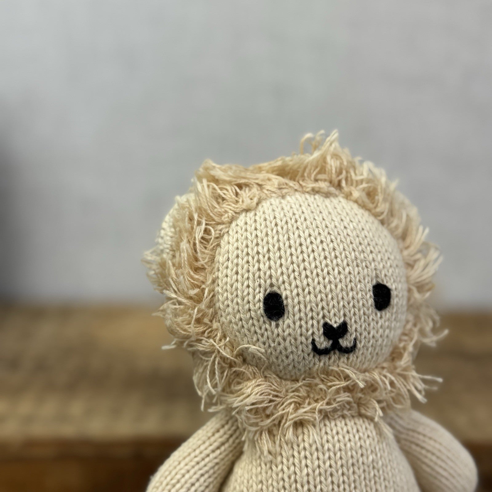 Cuddle + Kind Baby Lion Cat - Baby Cotton Yarn Knitted Wild Animal 7” NWOT