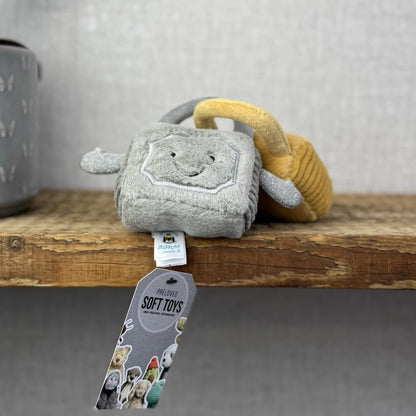 Jellycat Amuseable Love Locks - Padlocks Silver/Gold Beanie Plush 5"