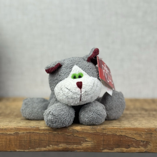 Russ Berrie Luv Pets Crispy Grey Cat Green Eyes - Rare With Tags New Beanie 5"