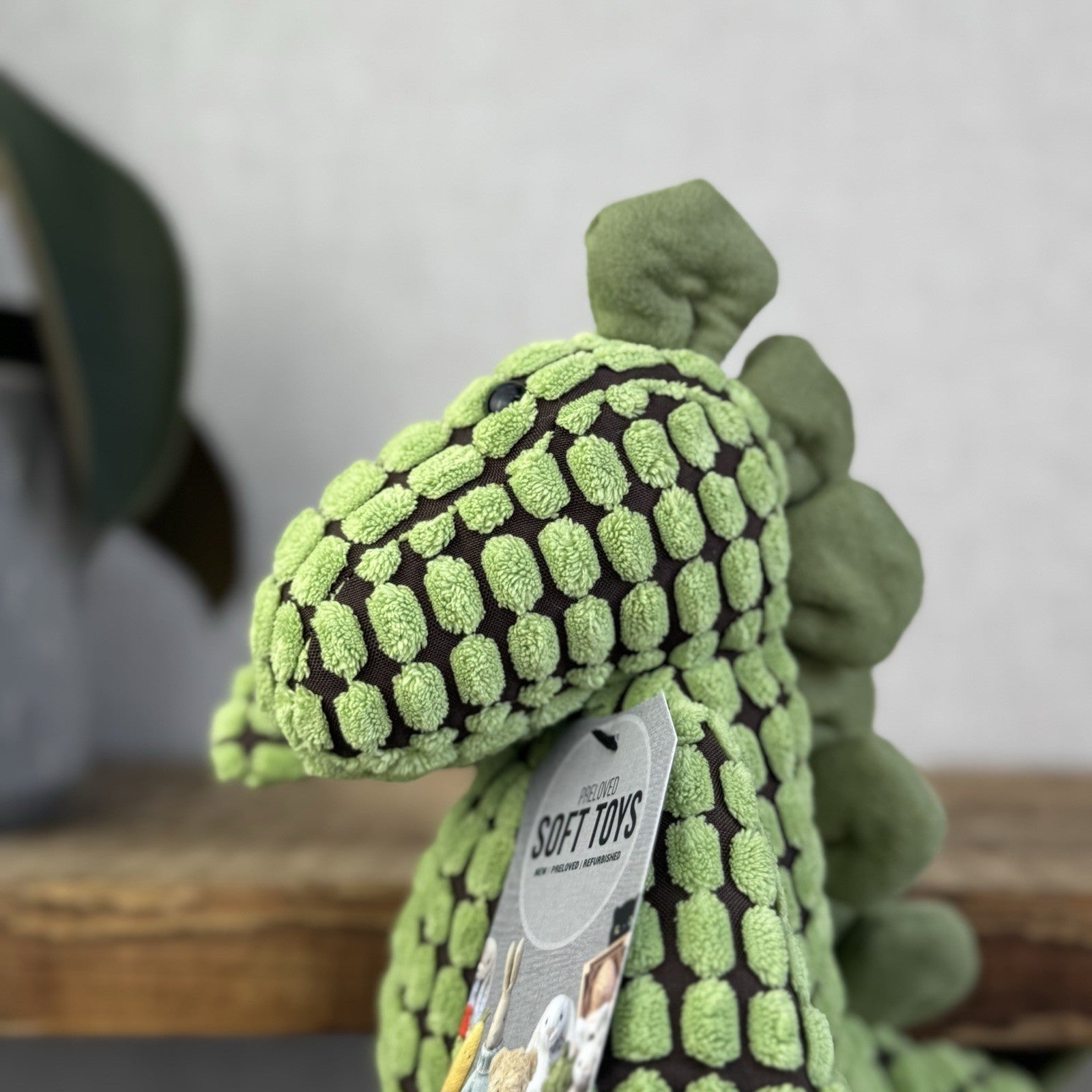 Jellycat Small Cordy Roy Dino - Small Green Corduroy Doppy Dino Beanie Plush 8"