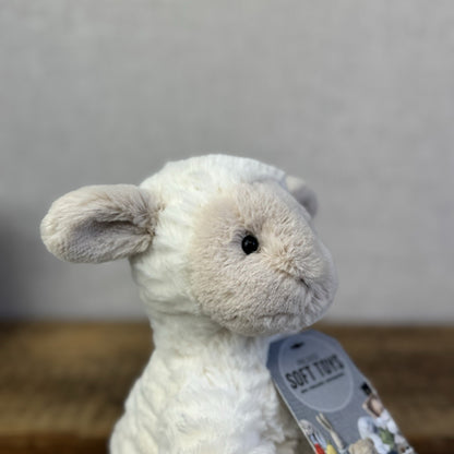 Jellycat Medium Fuddlewuddle Lamb Beige Face Textured Sheep Beanie 9"