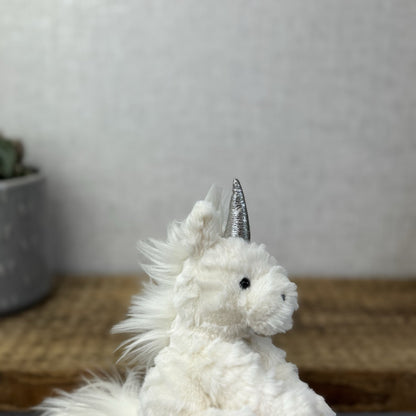 Jellycat Tiny Fuddlewuddle Unicorn- Tiny Baby Fluffy White & Silver Unicorn 5"