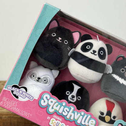 Squishville Squishmallows Black and White Squad 6 Pack  (imperfect box) new
