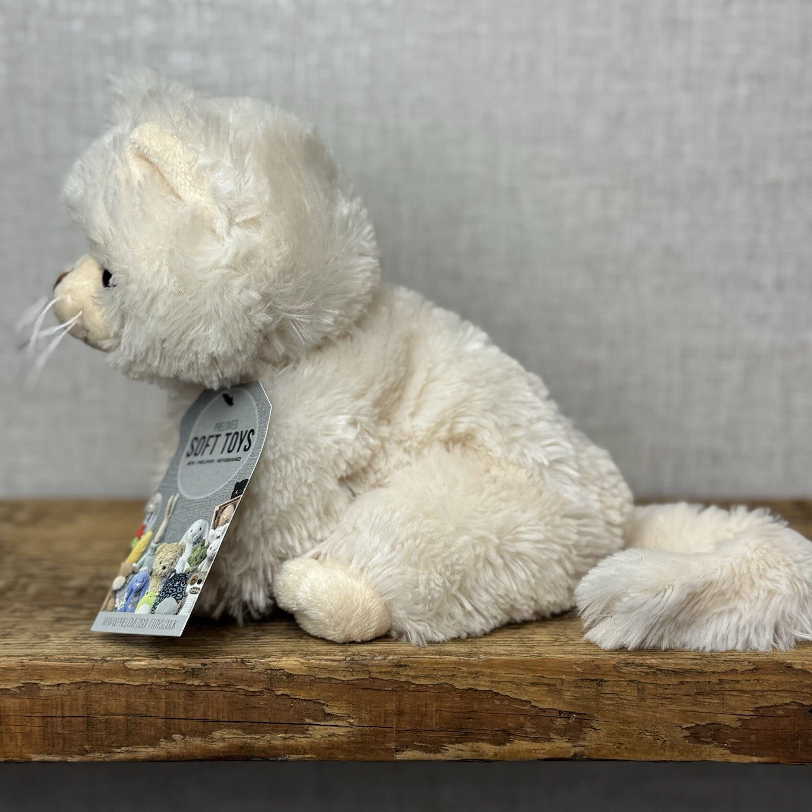 Bukowski Bears - Guccio Cat Small Cream/off White Beanie Cat/kitten Small 10”